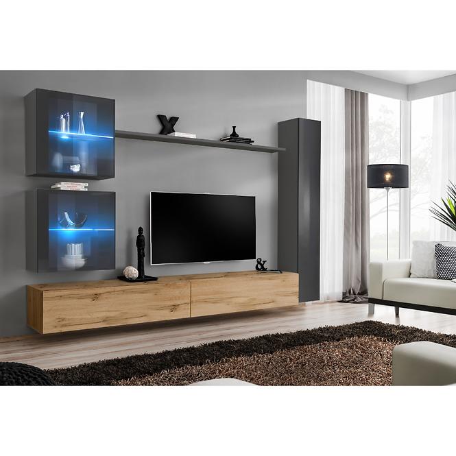 Závesná skrinka Switch WW3 Grafit +LED