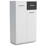 Komoda Justus 03 White/ Black Gloss