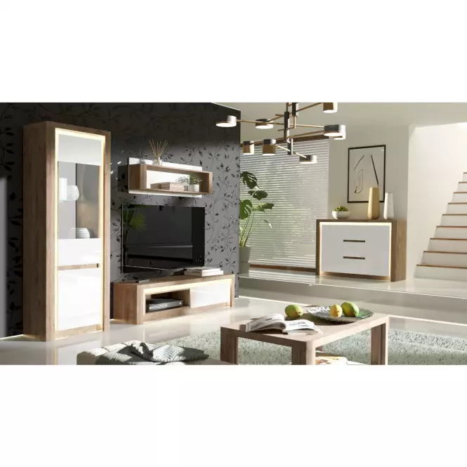 TV stolík Livinio L9 ribbeck/Biely lesk