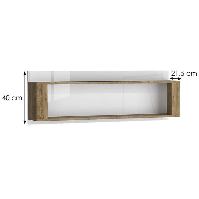 Polička Livinio L12 ribbeck/Biely lesk,2