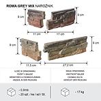 Betónový obkladový kameň Roma Gray Mix rohový