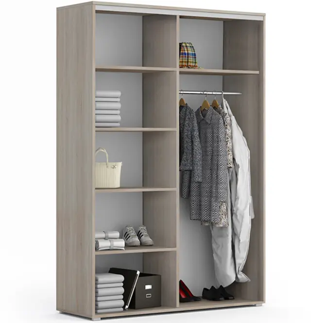 Skriňa s posuvnými dverami Pola 150 cm so zrkadlom – sonoma, dvojdverová,3