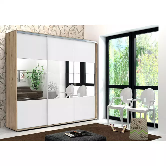 Skriňa Milena A26 250 Zrkadlo Craft Zlatá /Biely