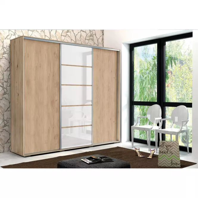 Skriňa Alicja A28 250 Zrkadlo Craft Zlatá /Biely Lacobel