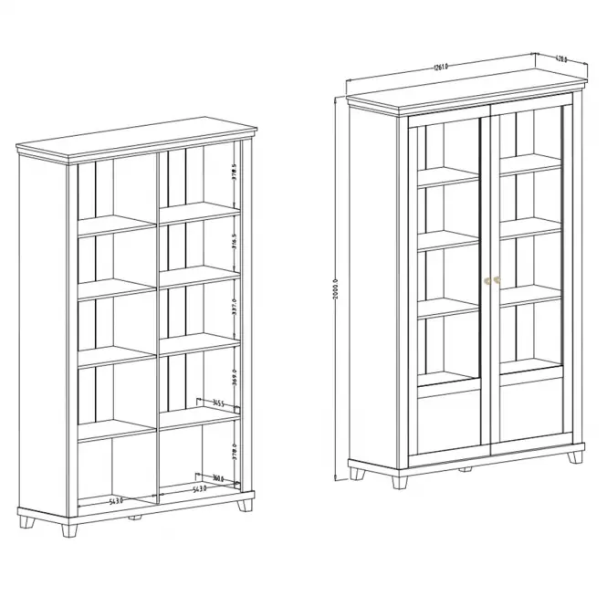 Vitrína 2D Evora 13 Dub Lefkas/Zelená,4