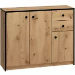 Komoda Baumi 01 3D2S Dub Artisan/čierna