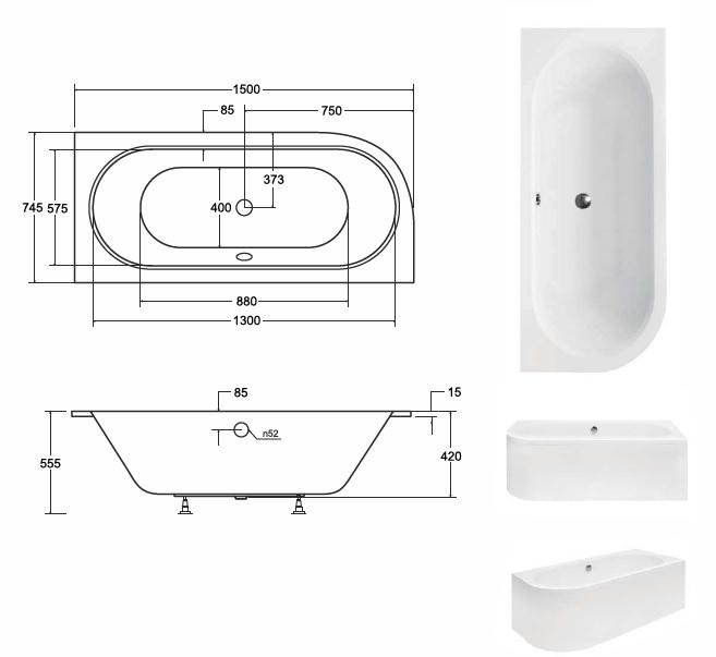 Vaňa Avita slim 150/75 P+nohy,3