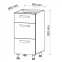 Skrinka do kuchyne Charlotte 60lcdr Grey Graphite/Light Atelier,2