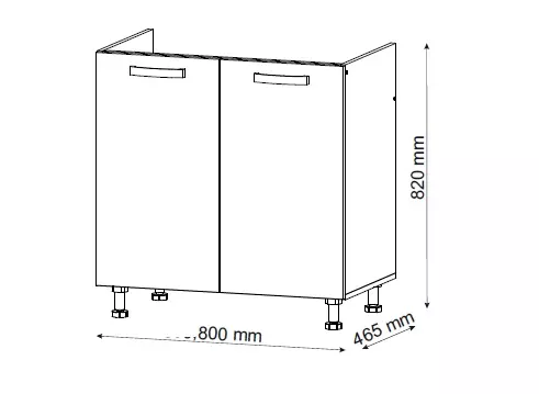 Skrinka do kuchyne Charlotte 80lc For The Kitchen Sink White/Oak White Cra