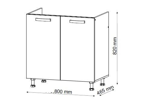 Skrinka do kuchyne Charlotte 80lc For The Kitchen Sink White/Oak White Cra,2