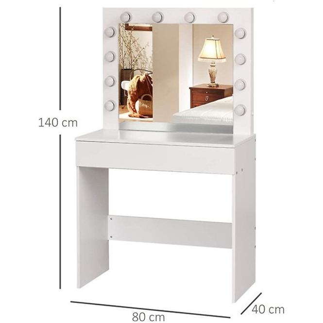 Toaletný stolík Malmo +led biely,4