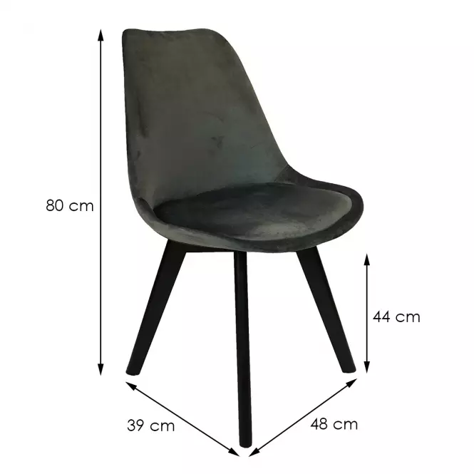 Stolička Mia Black Antracyt