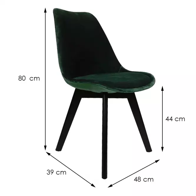 Stolička Mia Black zelená,2