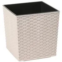 Obal na kvetináč Juka Ratan ECO 25x25x26 cm biely