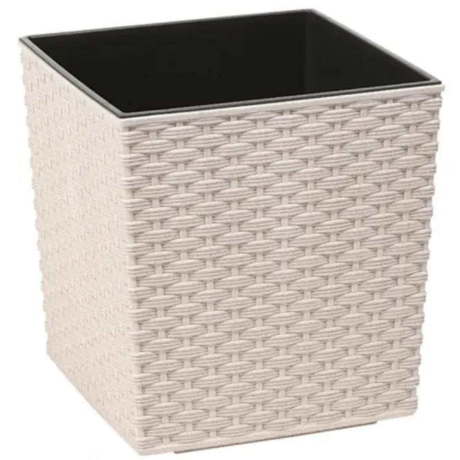 Obal na kvetináč Juka Ratan ECO 25x25x26 cm biely
