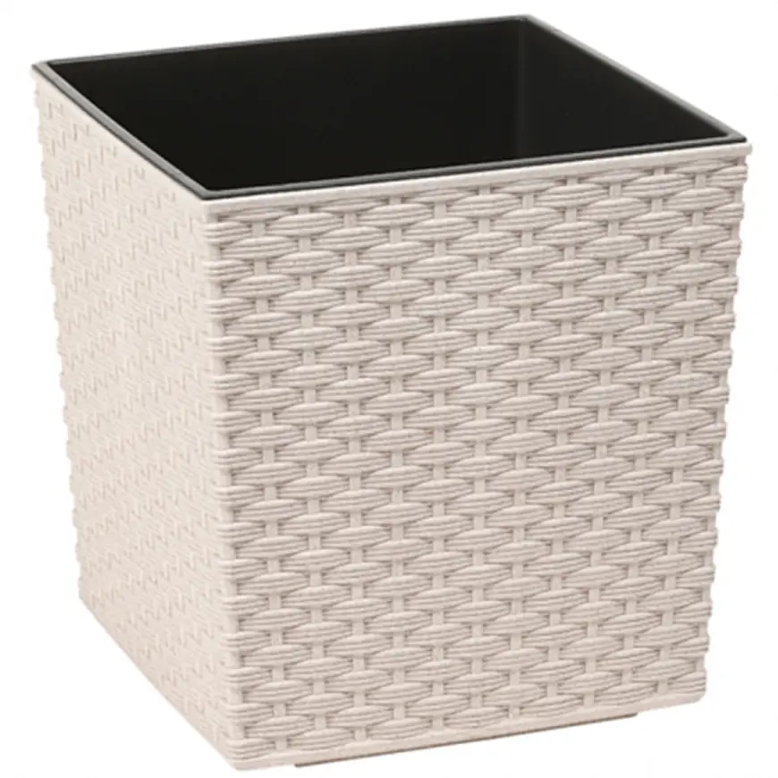 Obal na kvetináč Juka Ratan ECO 25x25x26 cm biely