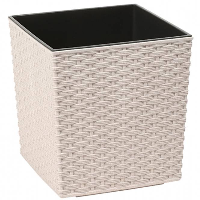 Obal na kvetináč  Juka Rattan ECO 30x30x31 cm biely