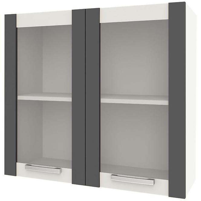 Kuchynská skrinka Charlotte 80udc Grey Graphite/Light Atelier