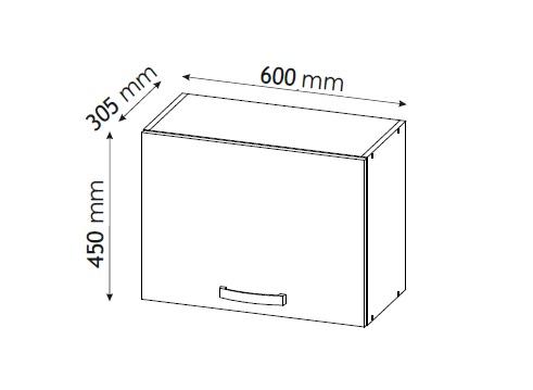 Kuchynská skrinka Charlotte 60uc/450 Latte/Oak Grey Craft,2