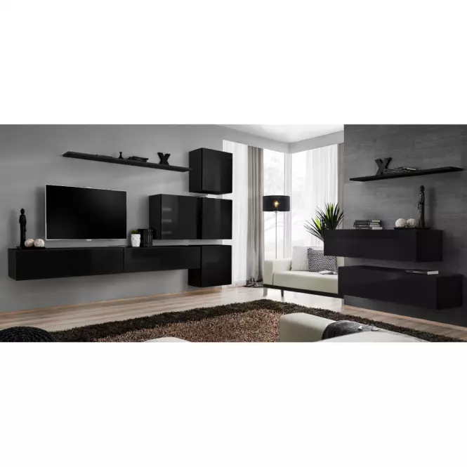 Komoda+Polička Switch Sb II Čierna