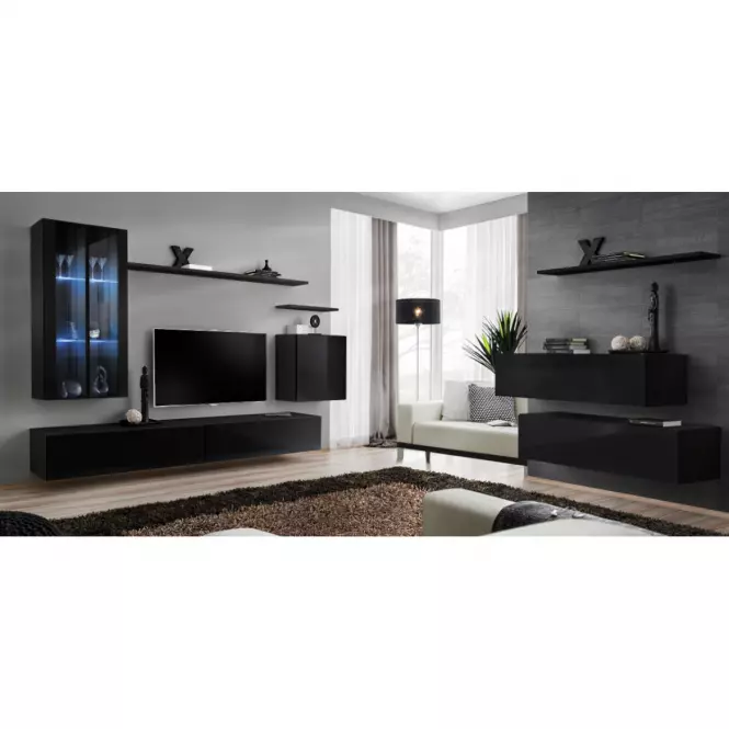Komoda+Polička Switch Sb II Čierna