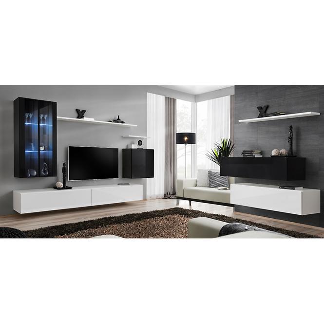 Komoda+Polička Switch Sb II Biely/Čierna /Biely