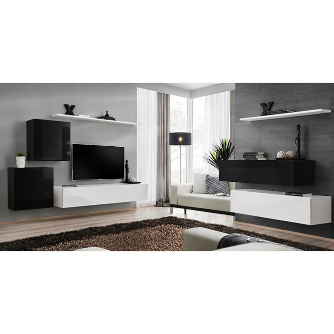 Komoda+Polička Switch Sb II Biely/Čierna /Biely