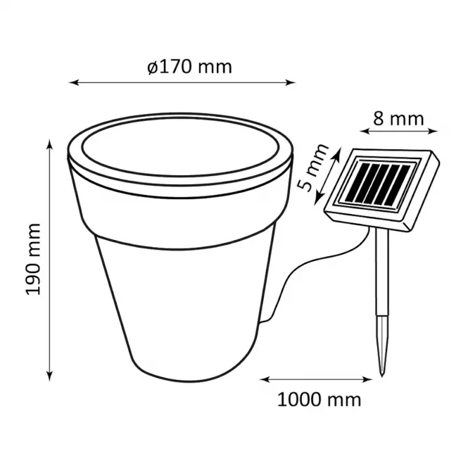 Solárna lampa  kvetináč 315601
