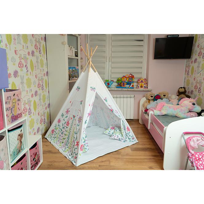 Detský stan Teepee s kvetmi,2