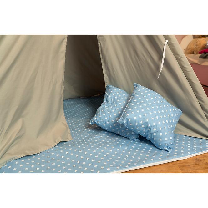 Detský stan Teepee sivo-modrý/hviezdy