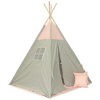 Detský stan Teepee sivo-ružový/hviezdy