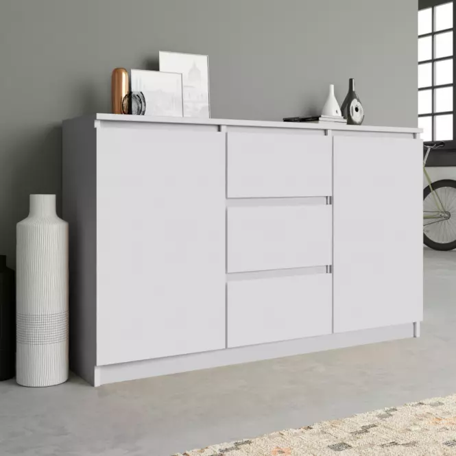 Komoda 2d3s biela mat