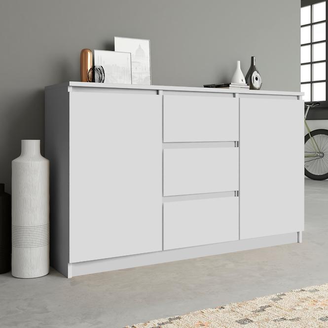 Komoda 2d3s biela mat