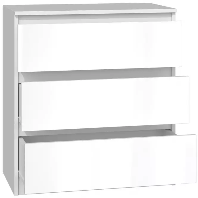 Komoda Malwa M3 Biely/Biely Lesk