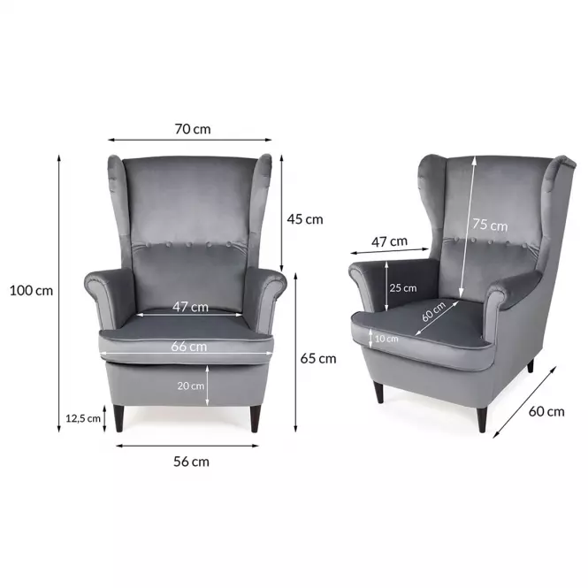 Kreslo Royal Bluvel 14/venge,7