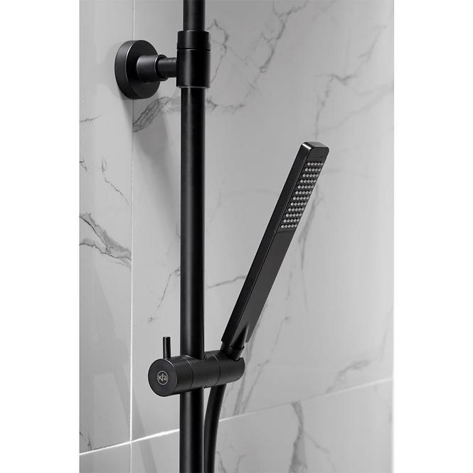 Logon Black Premium sprchovy system s funkcia dažďovej sprchy s termostatickým miešačom