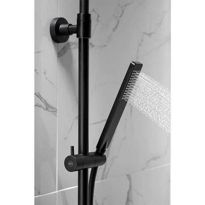 Logon Black Premium Sprchový systém s funkciou dažďovej sprchy s termostatickým miešačom