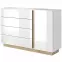 Komoda Arco D4S biela+dub grandson