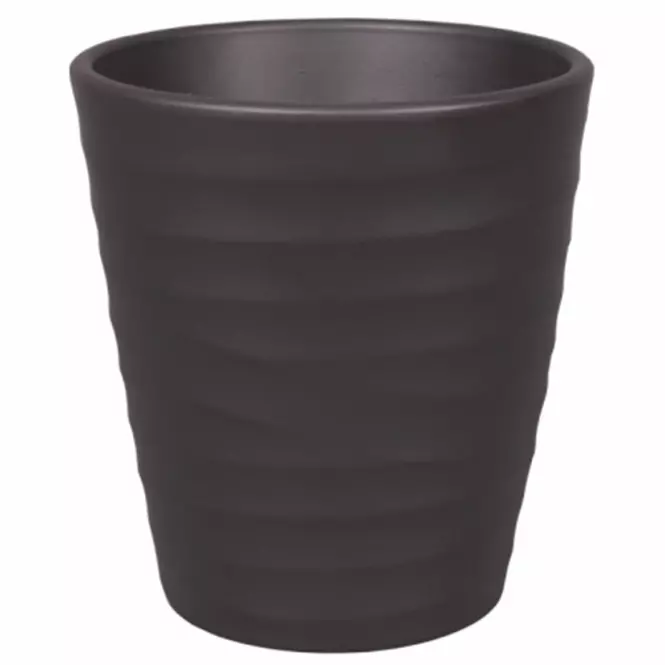 Obal na kvetináč  WAVE ORCHID vlny keramický mat antracitový