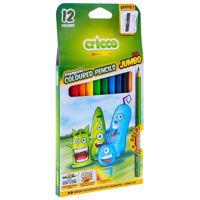 Pastelky Cricco trojuhlé hrubé 12 farieb.