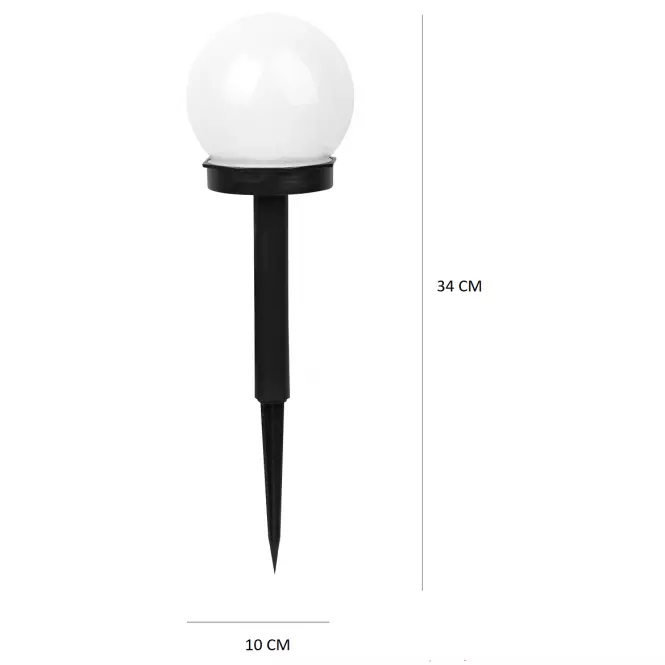 Solárna lampa guľa GLS234 biela