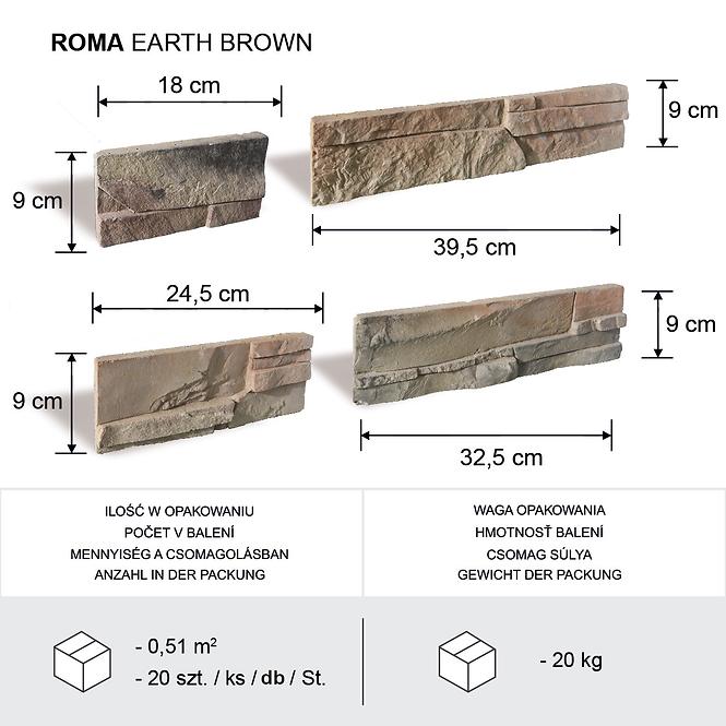 Betónový Obkladový Kameň Roma Earth Brown