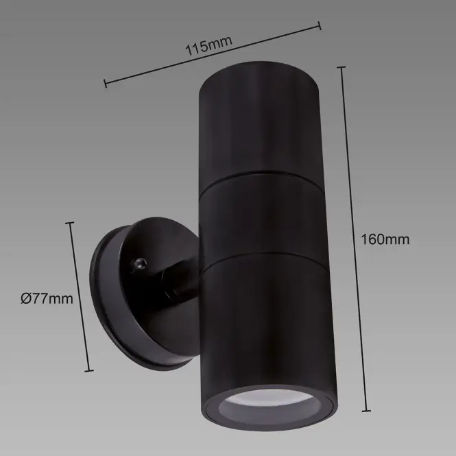 Nástenné svietidlo Gordon 2XGU10 BLACK 03937,3