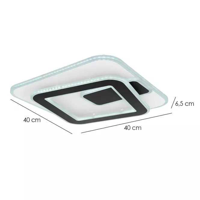 Luster LED 48435-36 CCT 3000-6000K biely/cierny 40X40