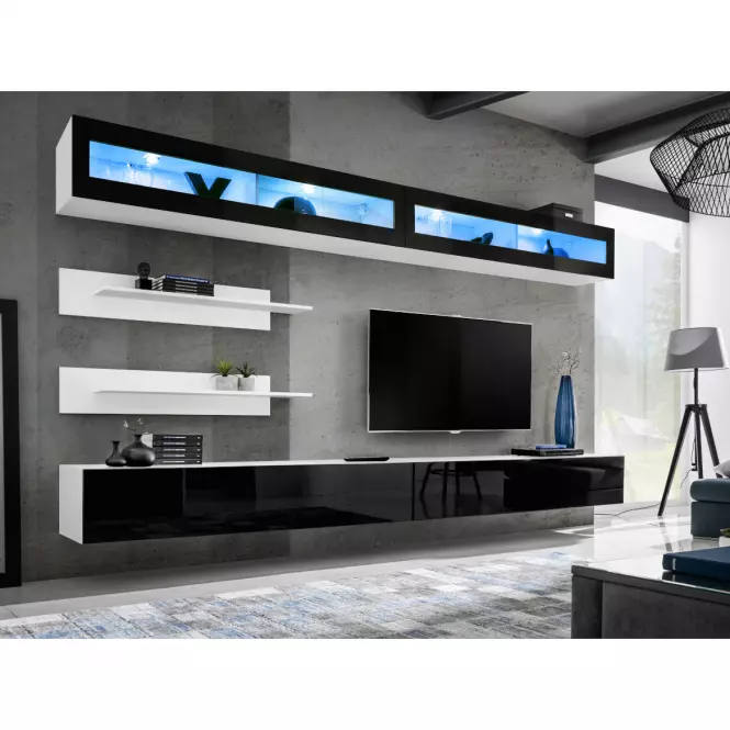 TV stolík Fly 30 čierna/biely
