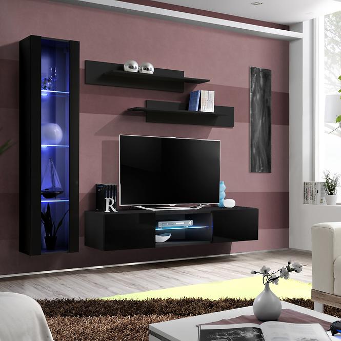 TV stolík Fly 33 čierna+ LED,4