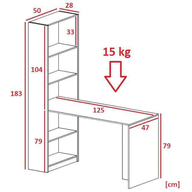 Písací stôl B-1 tmavý popol