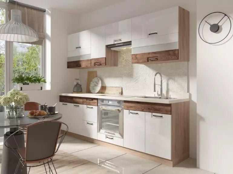 Kuchynská linka Favorit 260 C Plus s pracovná doska Sonoma/White/Ribbeck,5