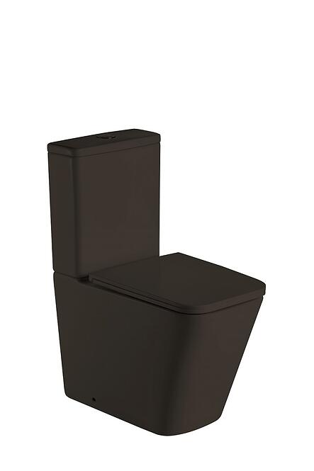WC kombi bezokrajové Megan Black + doska s pomalým sklápaním