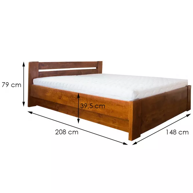 Posteľ drevené Lulea Plus 140x200 Jelša